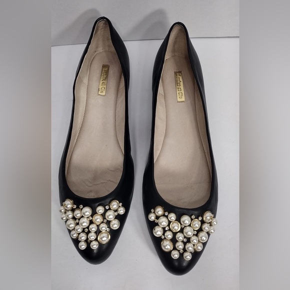 LOUIS eT CIE Elegante Black Pearl  Flats size 10 pre owned Exellent condition - Picture 1 of 8